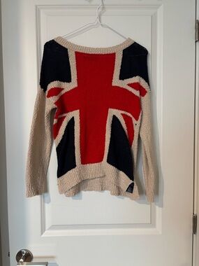 Forever 21 Union Jack Crewneck Sweater - Red, Navy & Cream